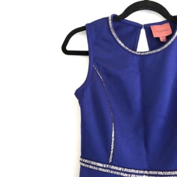 Nordstrom I. Madeline Dress S NWT Backless Beaded Fit Flare Blue Cocktail Party - Picture 6 of 10